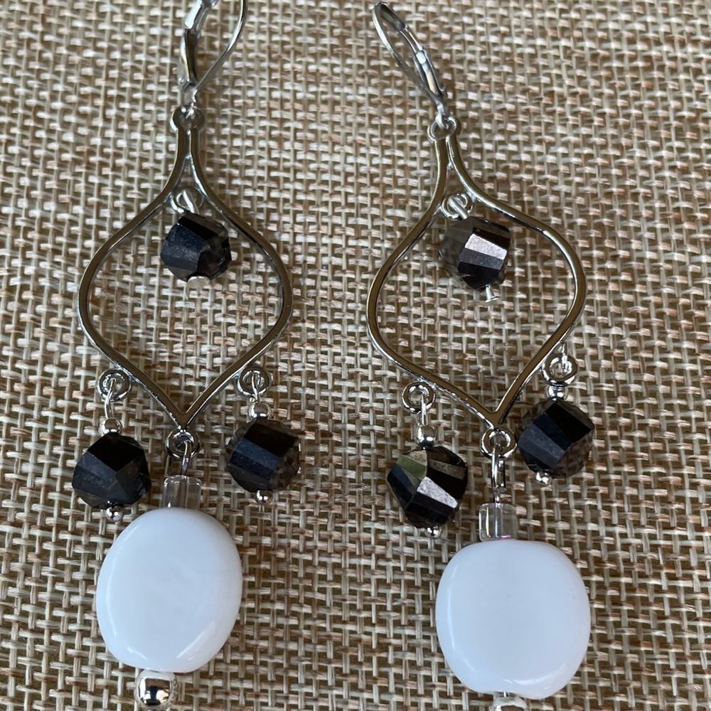 Black and white Chandelier Earrings